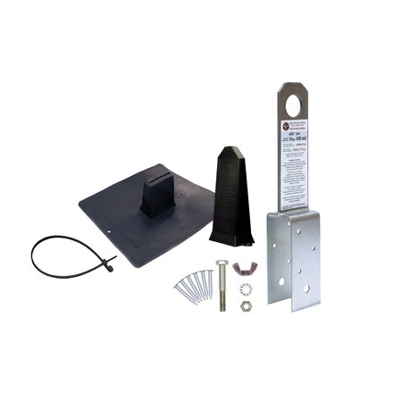 SUPER ANCHOR SAFETY ARS 2x4 Fall Arrest Anchor Kit 14ga. SST+PVC Flashing+Stem Cover Black+Tether Strap+Fastener Pack. 2830
